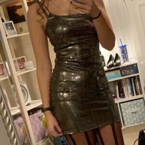 Silver/Sparkle and Black Dress